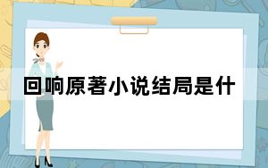 回响原著小说结局是什么 背后真相让人感到惊讶