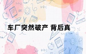 车厂突然破产 背后真相实在令人震惊