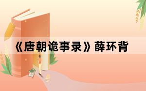 《唐朝诡事录》薛环背后的身份是什么 背后真相实在让人惊愕