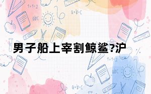 男子船上宰割鲸鲨?沪浙联动出击 背后真相实在令人震惊