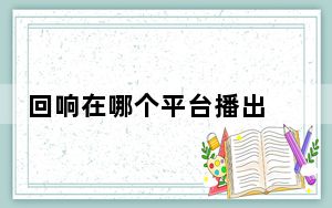 回响在哪个平台播出 背后的真相让人始料未及