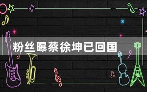 粉丝曝蔡徐坤已回国 疑似蔡徐坤风波后首露面!