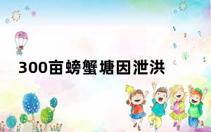 300亩螃蟹塘因泄洪被淹 一夜损失百万  这到底是怎么回事？