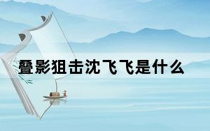 叠影狙击沈飞飞是什么身份？