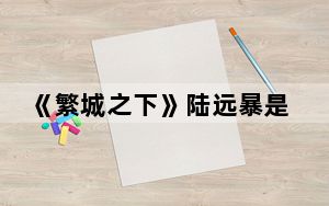 《繁城之下》陆远暴是好是坏