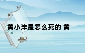 黄小沣是怎么死的 黄小沣巴厘岛溺水身亡去世原因始末揭秘 内幕曝光简直太意外了