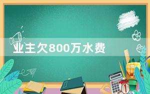业主欠800万水费 倾家荡产不够交 背后真相实在令人震惊 背后真相让人感到惊讶