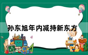 孙东旭年内减持新东方套现近2亿 背后真相实在令人震惊 背后真相实在让人惊愕