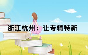 浙江杭州：让专精特新“小企业”释放发展大能量