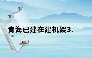 青海已建在建机架3.49万架 新兴业务发展动力强劲