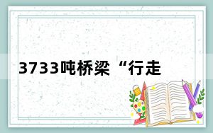 3733吨桥梁“行走”206米后安全归位