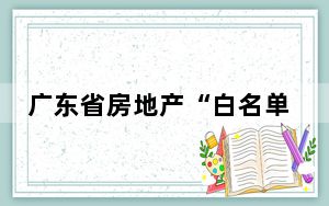 广东省房地产“白名单”项目已获上百亿元贷款