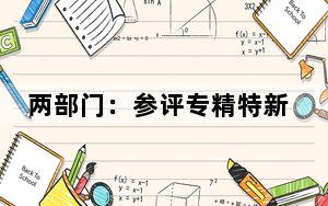 两部门：参评专精特新“小巨人”的企业应及时将审计报告在监管平台报备