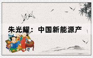 朱光耀：中国新能源产品受到世界欢迎理所应当