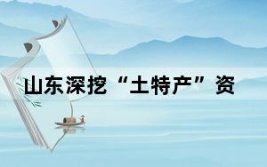 山东深挖“土特产”资源 因地制宜发展特色产业