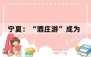 宁夏：“酒庄游”成为全域旅游不可或缺元素