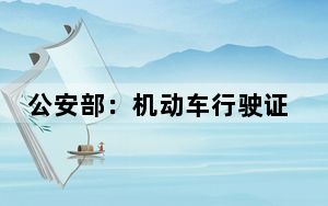 公安部：机动车行驶证电子化11月4日起分三批推广应用