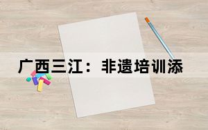 广西三江：非遗培训添技能