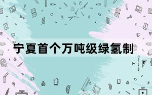 宁夏首个万吨级绿氢制储输用项目开工