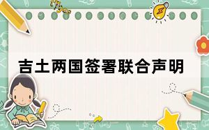 吉土两国签署联合声明 提升为全面战略伙伴关系