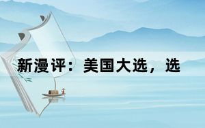 新漫评：美国大选，选票还是钞票？民主还是金主？