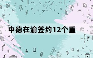 中德在渝签约12个重点项目 总金额逾87亿元