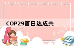 COP29首日达成共识 全球碳市场迈出重要一步