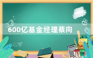 600亿基金经理蔡向阳身故 背后真相实在令人震惊