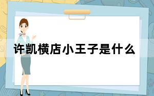 许凯横店小王子是什么梗 背后真相让人感到惊讶