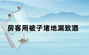 房客用被子堵地漏致酒店房间被淹 这到底是怎么回事？