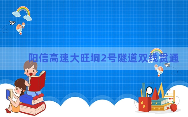 阳信高速大旺垌2号隧道双线贯通